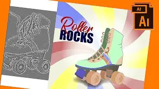 Speed Art - Illustrator (Roller / Patins Vintage)