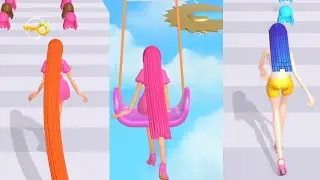 Hair Run Gameplay All Levels iOS,Android Walkthrough Mobile Relaxing Game Update Noob & Pro