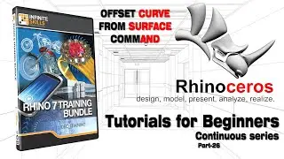 Rhino Tutorials for beginners | Rhinoceros 3D | Part 26 | Offset Curve from Surface Command