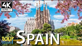 Scenic & Drone Video of Spain | Amazing places to visit in Spain - Latino Music | 4K & Relaxing