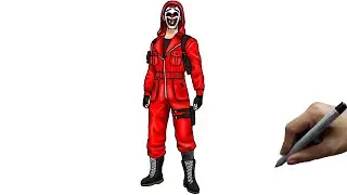 How to draw red criminal bundle free fire