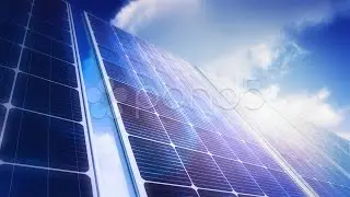 Solar Panels Sky Panorama (Loop). Stock Footage