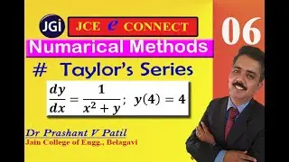 Numerical method of Taylor's series to solve dy/dx=1/(x^2+y) || 18mat31 || Dr Prashant Patil