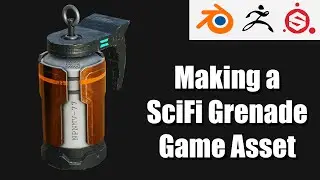 SciFi Grenade Game Asset | Blender 2.8, Zbrush, Substance Painter