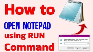 How to open notepad using run command 