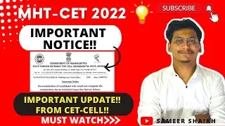 Important Notice🛑🛑from Cet Cell|Mht Cet Re-Exam 2022 Official Notice 