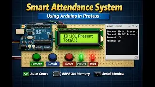 SMART ATTENDANCE SYSTEM USING ARDUINO IN PROTEUS | AUTO COUNT + EEPROM + SERIAL MONITOR.