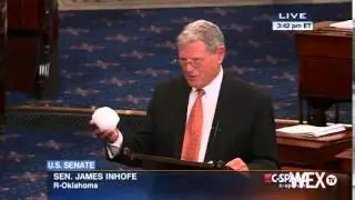 Senator throws a snowball