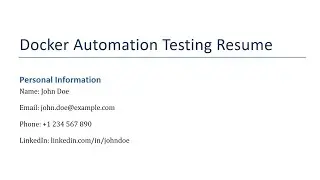 How to Create a Winning Docker Automation Testing Resume | Stand Out as an Automation Tester!