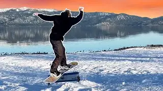 SNOWBOARDING on Lake Tahoe's BEACH!