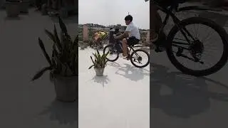 Cycle riding in cement daldal  .. #cyclestunt