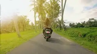 Enjoying on a bike scooter FREE stock footage No copyright