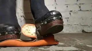 Destroyed orange high heels 1