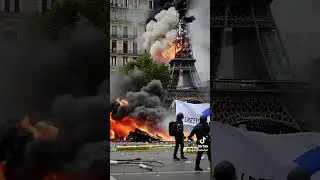 #4th of #July #America #France #protest #riots #French #Eiffel #Tower