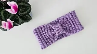 🎀 Повязка на голову  крючком "Пиксель". Crochet headband