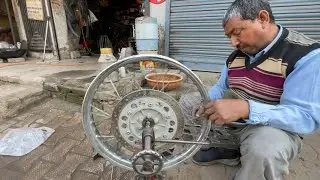 Bike Wheel Bend Repair: Easy Steps to Fix and Restore Your Bike/ Motorcycle spoke Wheel #bhiwani