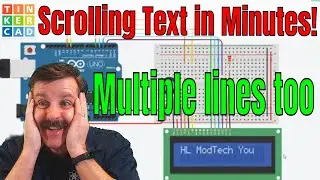 Arduino 1602 LCD with Multi Line Scrolling Text in Tinkercad Circuits