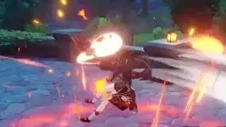 Genshin Impact [Hu Tao Gameplay and Elemental Burst!]
