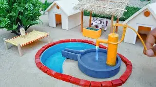 mini hand pump water supply | how to make cow shed | water pump project