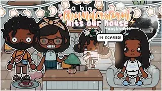 a *BIG* THUNDERSTORM hits our HOUSE! 🏡 ⛈️ *TREE FELL!!* | *voiced* 🔊 | Toca World Roleplay 🌎