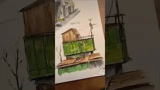 Nouvelle façade d'une maison conteneur faite de bric et de bric trouvé sur Internet.