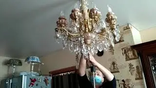 как вымыть хрустальную люстру, минимум усилий,это работает!!