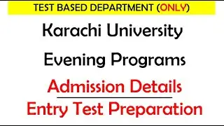 Karachi University Evening Programs Preparation Course | KU Evening Programs Admission 2024 Details