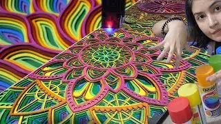MAKING WOOD RAINBOW MANDALAS with laser cut /I'M MOVING/ TS2 by Two Trees