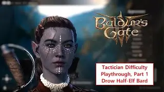 Baldur's Gate 3 Tactician Gameplay, Part 1, No Commentary, Drow Half-Elf Bard