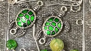 Turtles and Circles. Two Pair of Shorter Earrings.