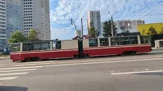 Вероятно, после текущего ремонта: Трамвай "5012 по 38" в СПб 14-*: ЛВС-86К 5012 по №38 (03.09.24)