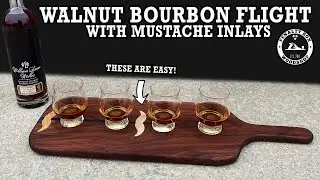 DIY Walnut Bourbon Flight with Simple Mustache Inlays! - Scrap Wood Projects that Sell