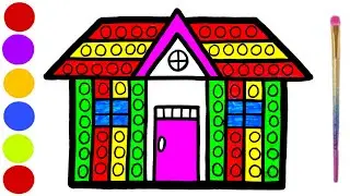 How to draw POP it House for kids | House drawing and coloring | Draw House easy | Draw POP it house