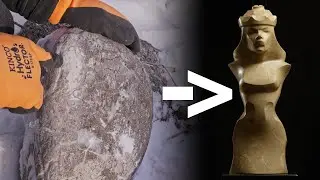 Carving A Sculpture In Stone "The Queen"