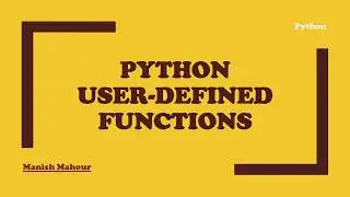 Python - User-Defined Functions