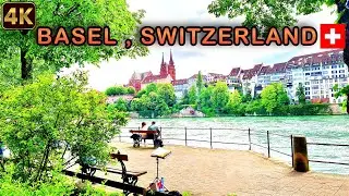 Basel Switzerland Walking tour 4K - A Swiss Gem on the Rhine