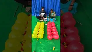Mom vs Son Red & Yellow Balloon Popping Challenge #shorts
