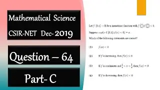 CSIR NET Mathematics Solution Dec 2019 | Question 64 |Real Analysis| Continuous | Monotonic