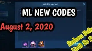 New Codes in Mobile legends|August 2,2020 redeem before its limit