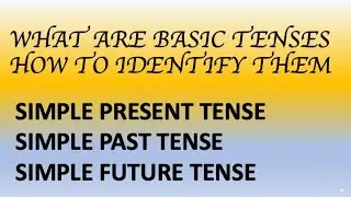 LEARN BASIC TENSES | KNOWLEDGE OF SIMPLE PRESENT TENSE SIMPLE PAST TENSE & SIMPLE FUTURE TENSE |
