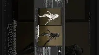 Alien Xenomorhp character 3d #blender #zbrush #marmosettoolbag #3drenders #unrealengine5