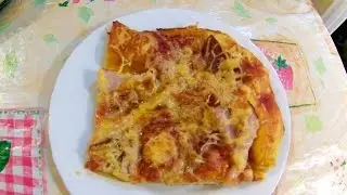 Delicious pizza in 25 minutes. A quick recipe from what's at hand. #pizza