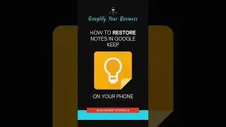 Restore deleted notes in #googlekeep #android #tutorial #short