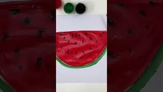 Drawing a slice of watermelon.🍉