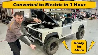 Land Rover converted to electric in one hour