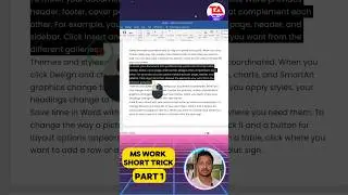 Ms Word Short trick - part 1 #msword #microsoftword #microsoftwordtips #mswordshortcut