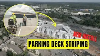 Line Striping A Four Story Parking Deck