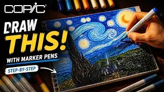 Draw Van Gogh’s Starry Night with Marker Pens: Step-by-Step Tutorial!