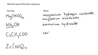 Write the name of the ionic compound. *naming with polyatomic ions*