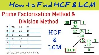 HCF and LCM by prime factorisation method | HCF & LCM by Division method